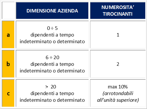 box numero tirocini